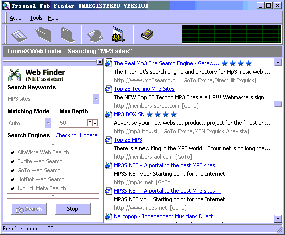 AAA TrioneX Web Finder Screenshot